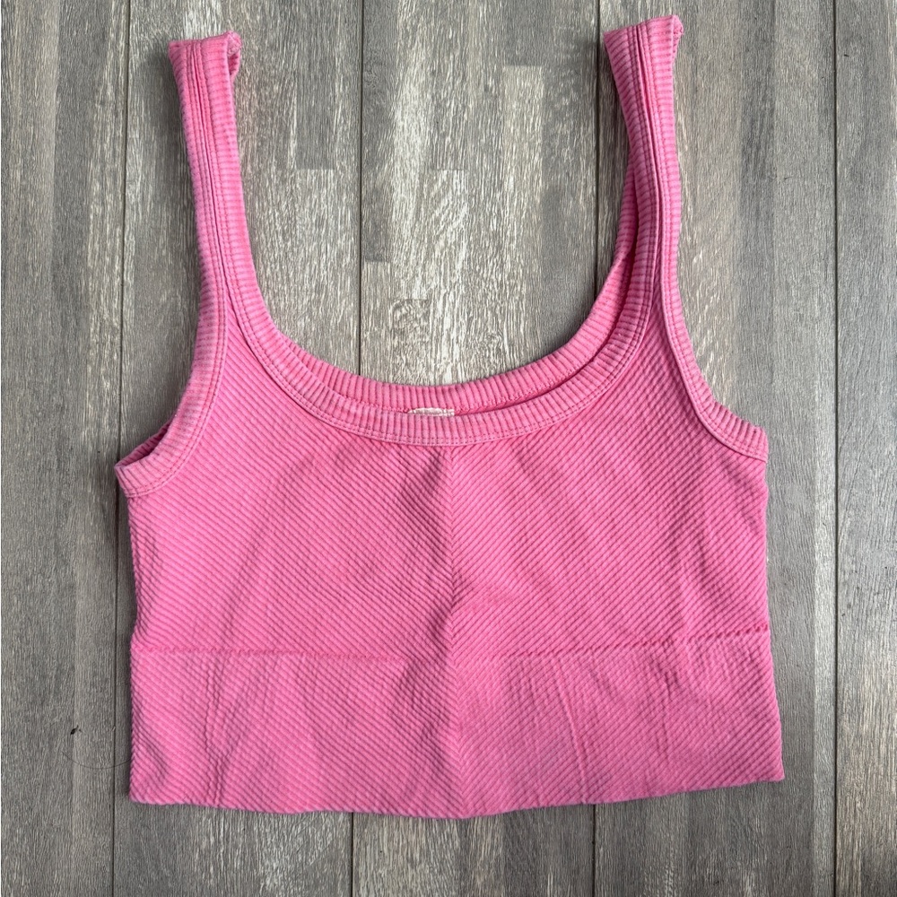 Pink Ribbed Tank Top